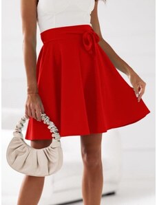 Áčková sukně s vázáním červená
