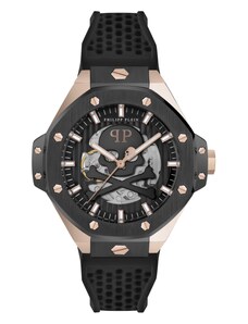 Philipp Plein | $KELETON ROYAL hodinky | Černá;růžové zlato