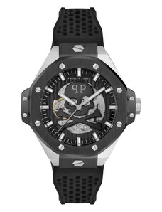 Philipp Plein | $KELETON ROYAL hodinky | Černá;stříbrná
