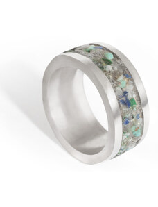 Klára Bílá Jewellery Unisex stříbrný prsten s pruhem z drahokamů 41 (13,0mm)