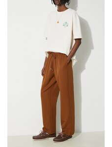 Kalhoty s příměsí vlny Drôle de Monsieur Le Pantalon Droit hnědá barva, jednoduché, D-BP152-PL127-WHY