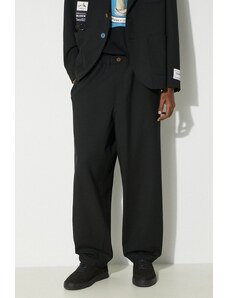 Vlněné kalhoty Undercover Pants černá barva, jednoduché, UC1D4510