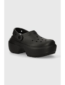 Pantofle Crocs Stomp Slide dámské, černá barva, na platformě, 209347.001