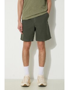 Šortky s příměsí lnu Norse Projects Ezra Relaxed Cotton zelená barva, N35.0614.8022