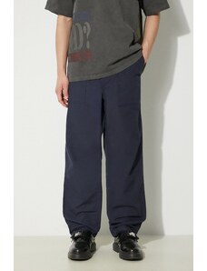 Bavlněné kalhoty Engineered Garments Fatigue Pant tmavomodrá barva, jednoduché, OR299.CT114