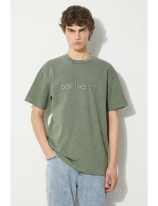 Bavlněné tričko Carhartt WIP S/S Duster T-Shirt zelená barva, s aplikací, I030110.1YFGD