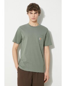 Bavlněné tričko Carhartt WIP S/S Pocket T-Shirt zelená barva, I030434.1YFXX