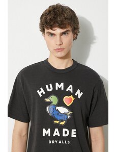 Bavlněné tričko Human Made Graphic černá barva, s potiskem, HM27TE005