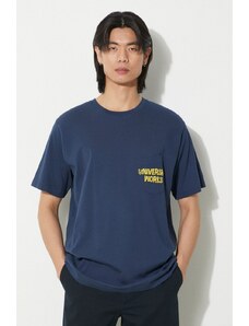 Bavlněné tričko Universal Works Print Pocket Tee tmavomodrá barva, s potiskem, 30611.NAVY