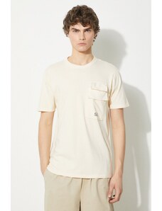 Bavlněné tričko C.P. Company Jersey Flap Pocket béžová barva, s potiskem, 16CMTS211A005697G