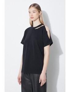 Bavlněné tričko MM6 Maison Margiela černá barva, S52GC0305