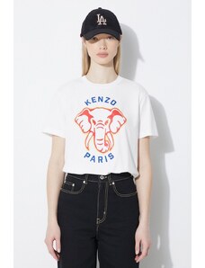 Bavlněné tričko Kenzo Elephant Loose T-Shirt bílá barva, FE52TS1144SO.02