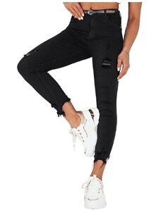 černé skinny džíny s oděrky farol