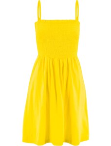 bonprix Žerzejové šaty s nastavitelnými ramínky Žlutá