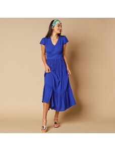 Blancheporte Dlouhé jednobarevné šaty modrá 36