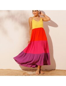 Blancheporte Dlouhé šaty s úzkými ramínky vícebarevná 036