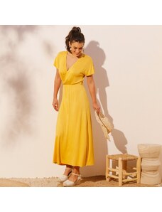 Blancheporte Dlouhé jednobarevné šaty žlutá 036