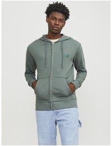 Zelená pánská mikina na zip s kapucí Jack & Jones Faded - Pánské