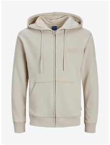 Béžová pánská mikina na zip s kapucí Jack & Jones Faded - Pánské