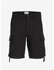 Černé pánské cargo kraťasy Jack & Jones Cole - Pánské