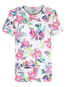Dámské tričko HAJO 19790 398 D Shirt Allover Print Orchidee 398 cyclam