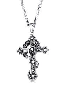*Ocelový přívěsek Draxis - Drak na kříži | DG Šperky