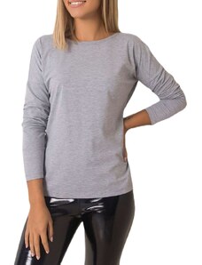 Basic šedé dámské tričko s výstřihem na zádech