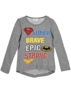 SUPERGIRL Super hero girls- šedé dívčí tričko s dlouhým rukávem
