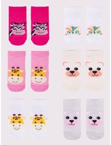 Yoclub Kids's Ankle Thin Socks Pattern Colours 6-Pack P2