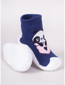 Yoclub Kids's Baby Girls' Anti-Skid Socks With Rubber Sole P2 Navy Blue