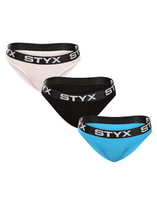 3PACK dámské kalhotky Styx sportovní guma vícebarevné (3IK96019)