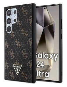 Samsung Galaxy S24 Ultra Guess PU Leather 4G Triangle Metal Logo Case černá