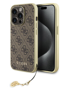 Apple iPhone 15 Pro Guess 4G Charms Case hnědá