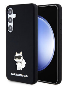 Samsung Galaxy S24+ Karl Lagerfeld Liquid Silicone Choupette NFT pouzdro černá