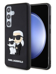 Samsung Galaxy S24 Karl Lagerfeld 3D Rubber Karl and Choupette Case černá