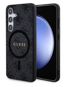 Samsung Galaxy S24+ Guess PU Leather 4G Colored Ring MagSafe Case černá