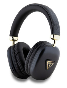 Guess PU Leather 4G Triangle Logotooth Stereo Headphone černá