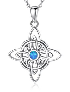 For Silver Náhrdelník Keltský uzel s modrým opálem - Stříbro 925