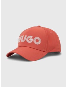 Kšiltovka HUGO růžová barva, s aplikací, 50515963