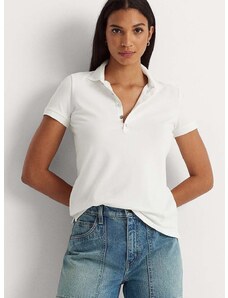 Tričko Lauren Ralph Lauren dámský, bílá barva, s límečkem