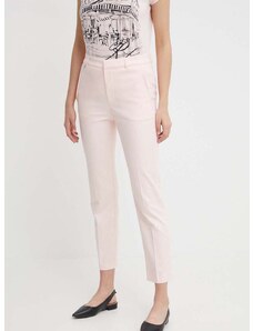 Kalhoty Lauren Ralph Lauren dámské, růžová barva, fason cargo, high waist