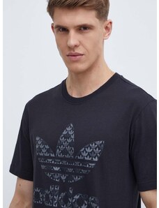 Bavlněné tričko adidas Originals černá barva, s potiskem, IS0176