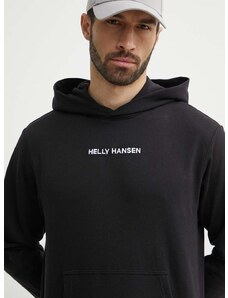 Mikina Helly Hansen pánská, černá barva, s kapucí, s aplikací, 53924