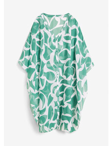 bonprix Plážové kaftanové šaty z recyklovaného polyesteru Zelená
