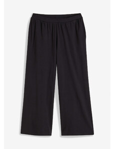 bonprix Pyžamové kalhoty Culotte s průhmatovými kapsami, z organické bavlny Černá