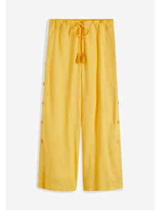 bonprix Široké kalhoty s knoflíky Žlutá