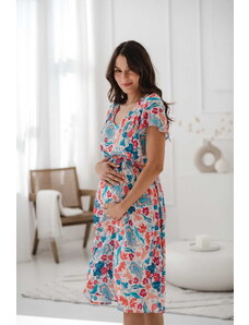 Těhotenské a kojící šaty 3v1 Lovely barevné květiny