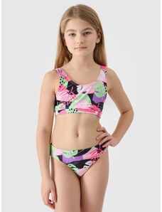 4F Dívčí třídílné plavky (horní díl + dlouhý rukáv) - multibarevné