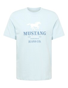 MUSTANG Tričko 'Austin' marine modrá / světlemodrá / bílá