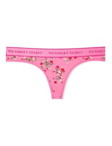 Victoria's Secret & PINK Victoria's Secret růžová květovaná bavlněná tanga